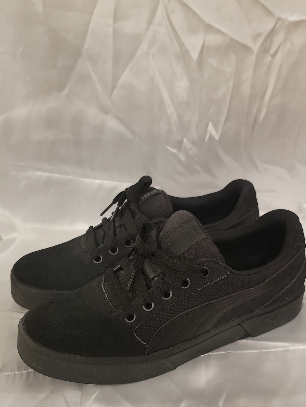 Puma All-Black Low-Top Canvas Sneakers